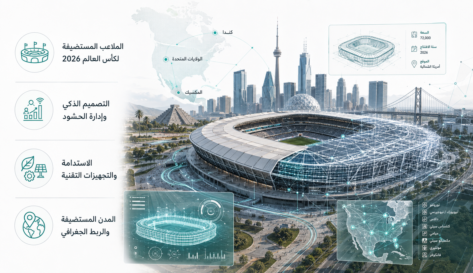 ملاعب FIFA 2026 كمنصات رقمية