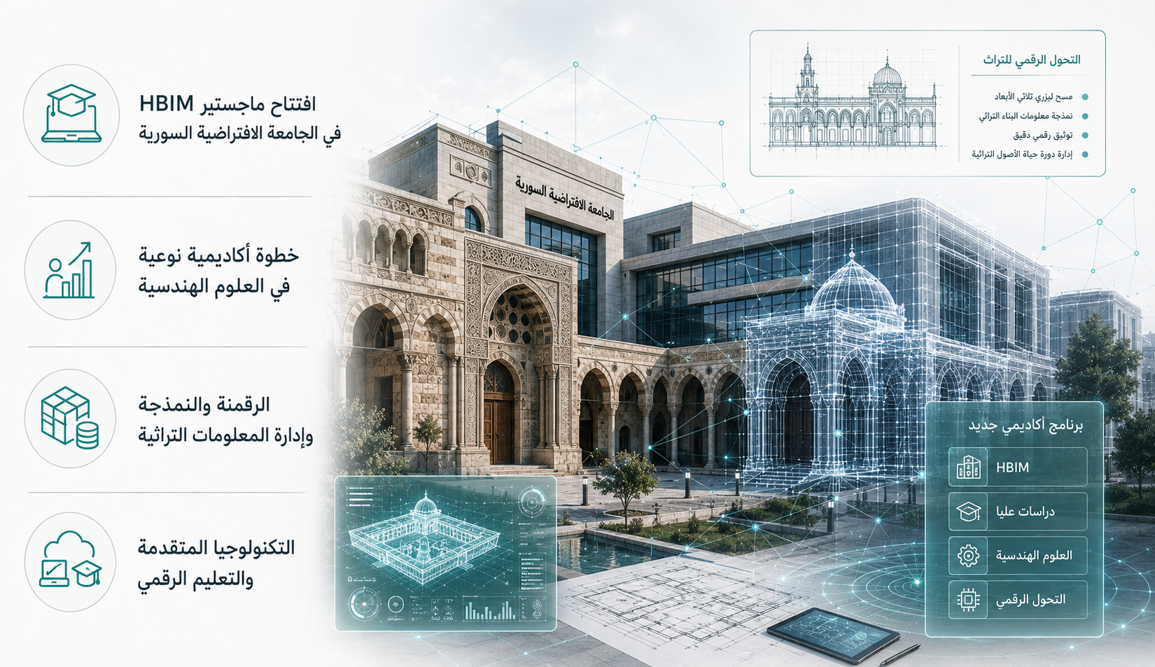 افتتاح ماجستير HBIM في الجامعة الافتراضية السورية