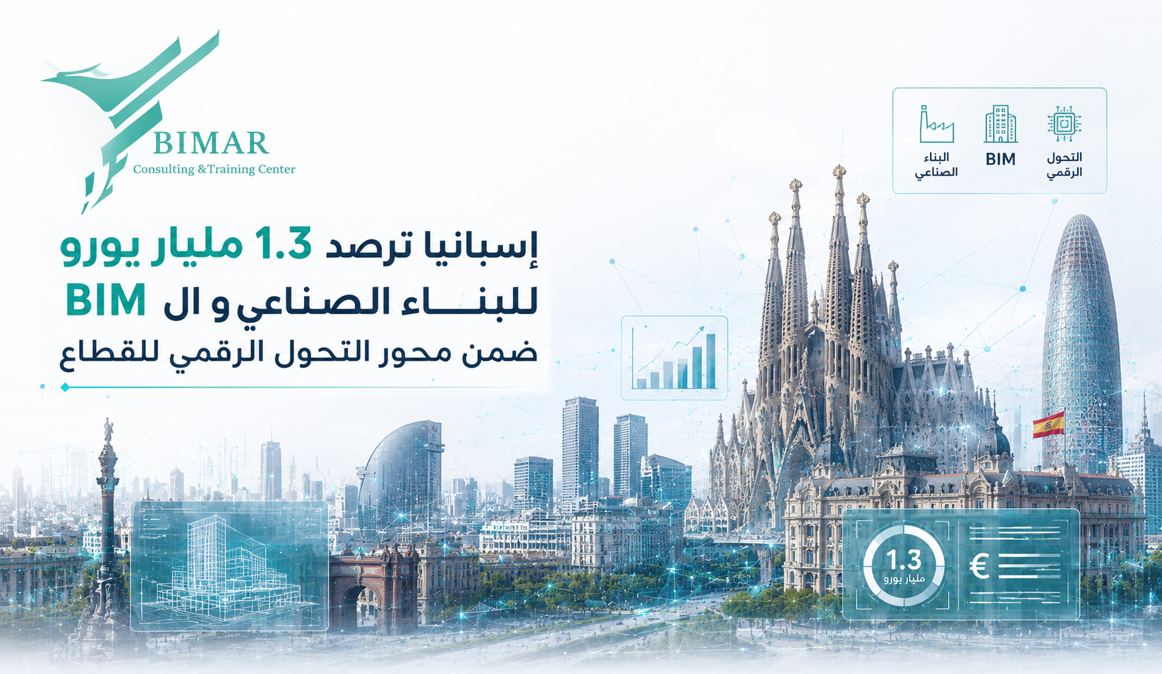 إسبانيا ترصد 1.3 مليار يورو للبناء الصناعي وال BIM ضمن محور التحول الرقمي للقطاع
