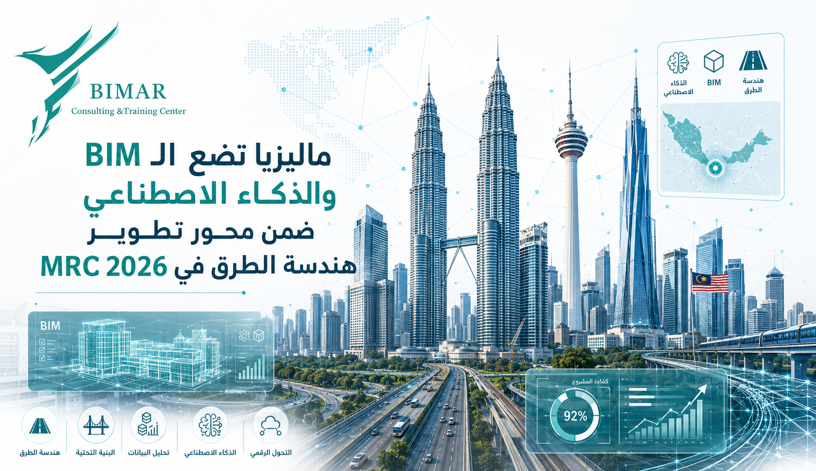ماليزيا تضع ال BIM والذكاء الاصطناعي ضمن محور تطوير هندسة الطرق في MRC 2026