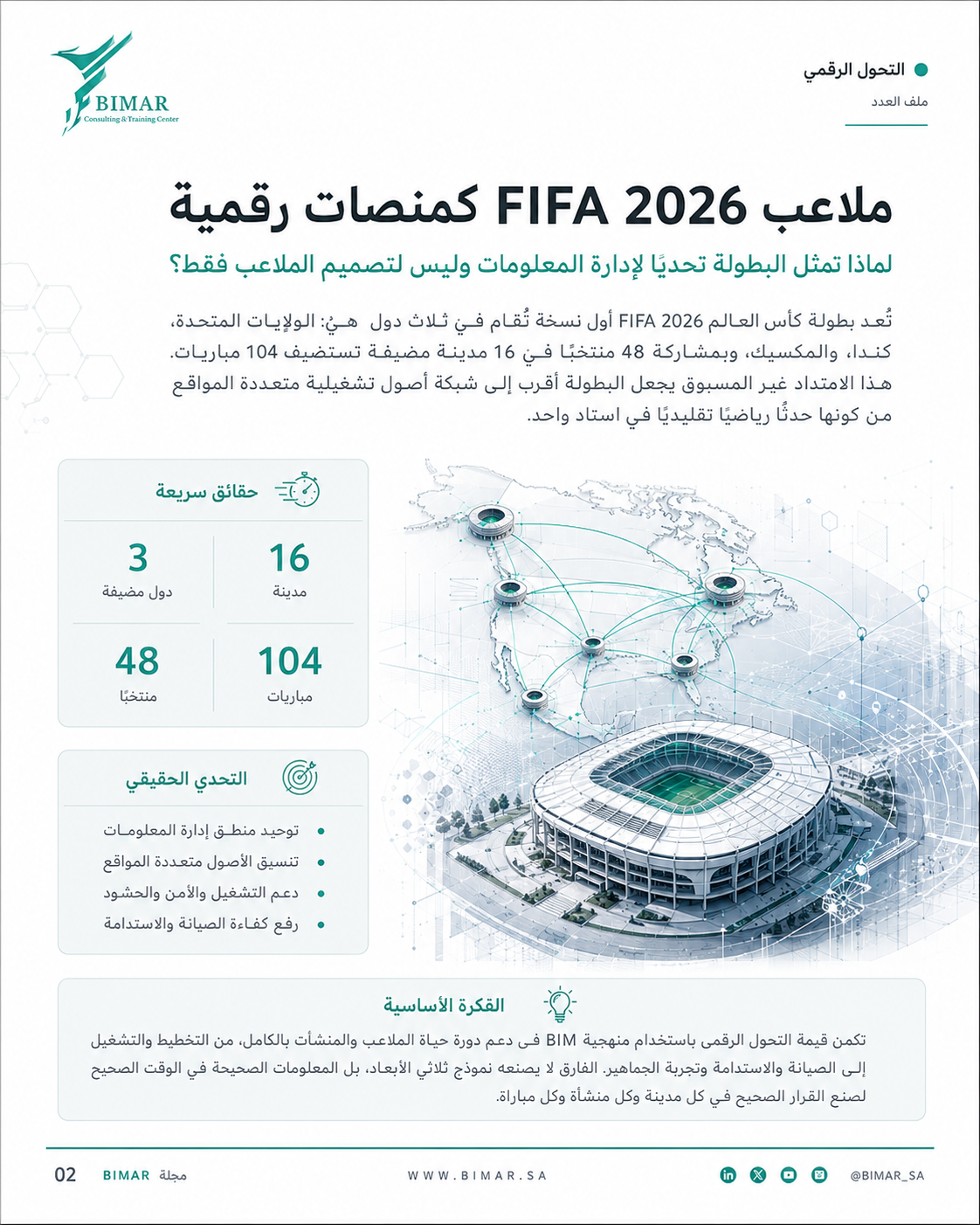 ملاعب FIFA 2026 كمنصات رقمية
