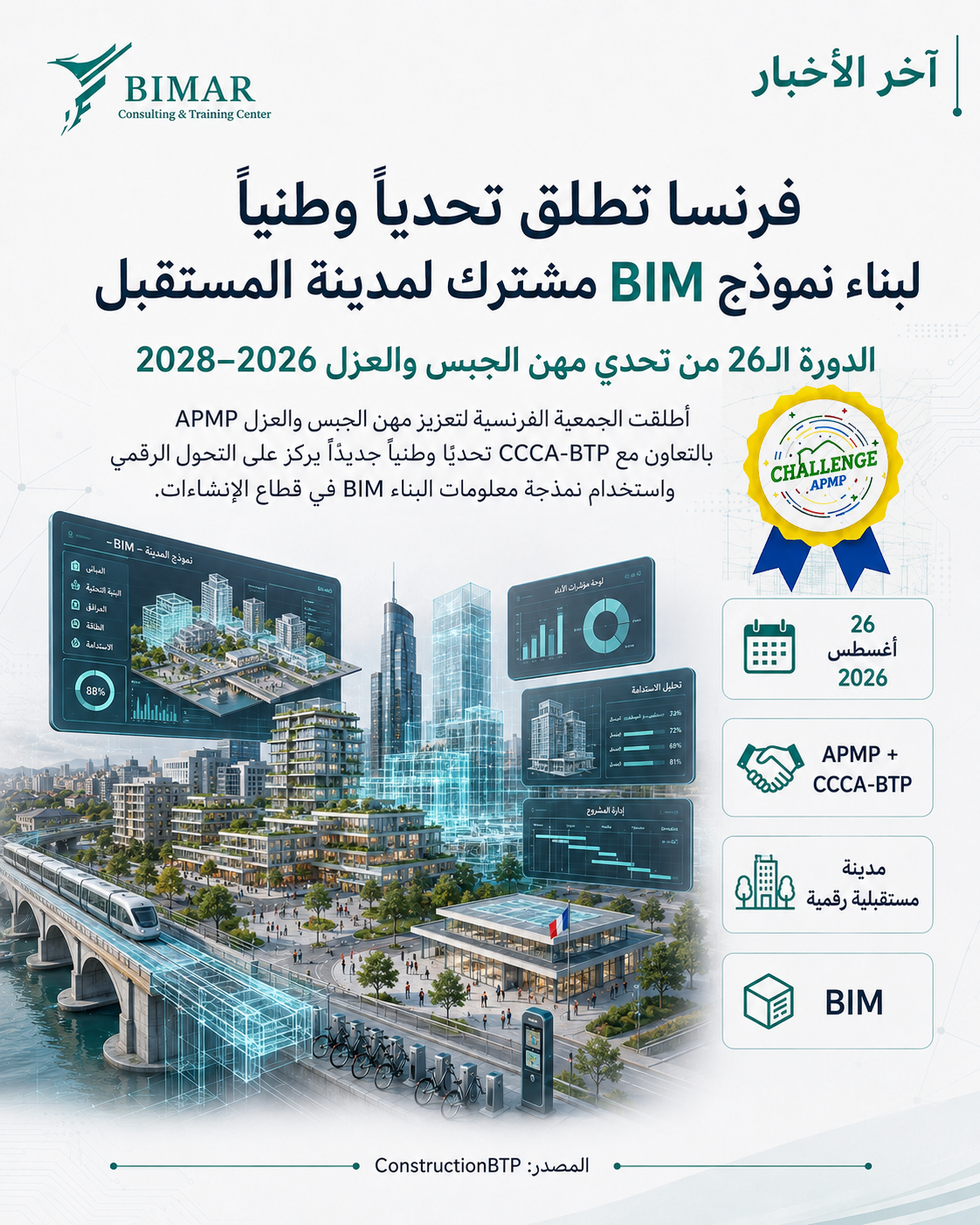 فرنسا تطلق تحديًا وطنيًا لتطوير نموذج BIM مشترك لـ«مدينة المستقبل»