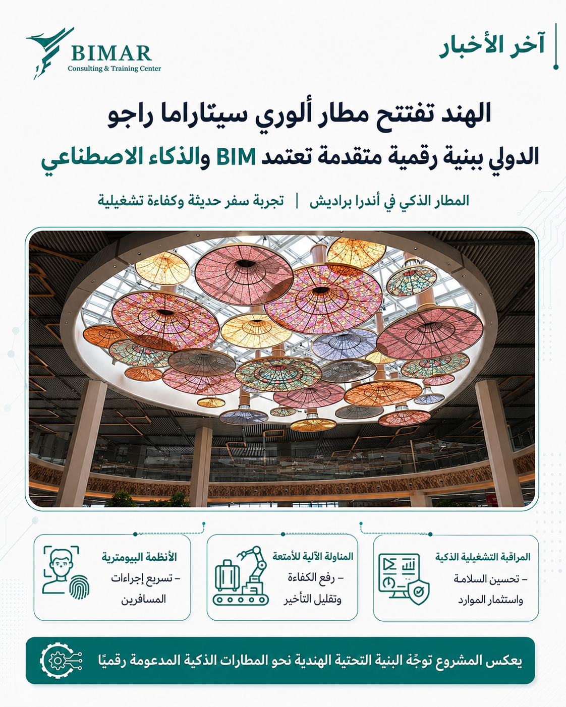 الهند تفتتح مطارًا دوليًا جديدًا يعتمد BIM والذكاء الاصطناعي وتقنيات التشغيل الذكي