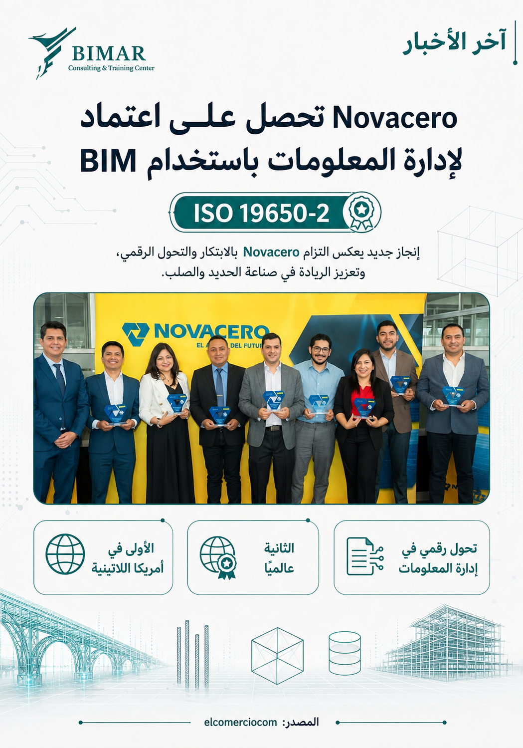 Novacero تحصل على اعتماد ISO 19650-2 لإدارة المعلومات باستخدام BIM