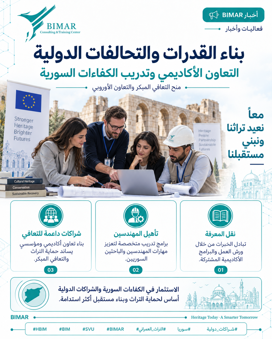 مجموعة بيمار تنظم ندوة بحثية دولية حول الإعمار الذكي والمستدام للتراث الثقافي السوري